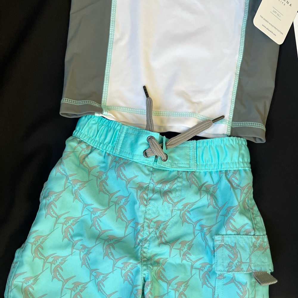 NWT CABANA LIFE BOYS 2PC RASHGUARD SET SIZE 2T - Picture 2 of 6